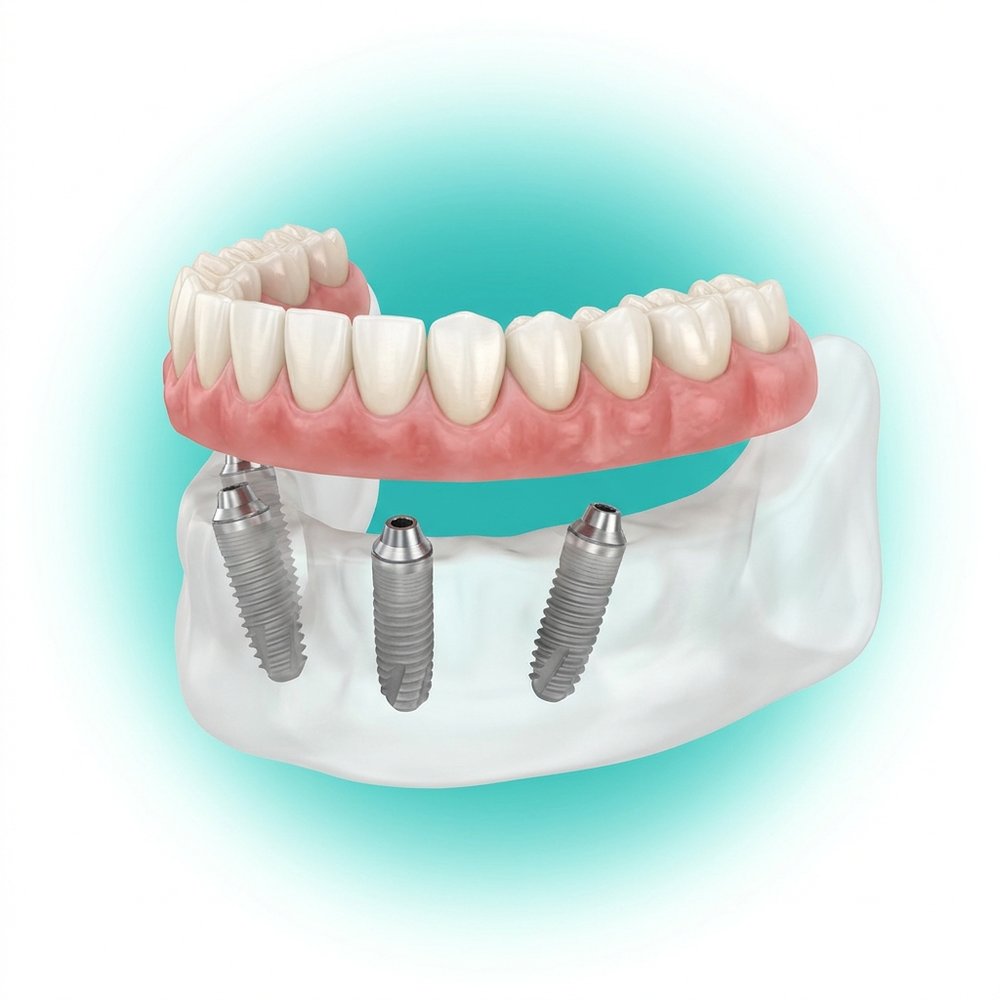 Técnica All-on-4 com prótese fixa apoiada em quatro implantes